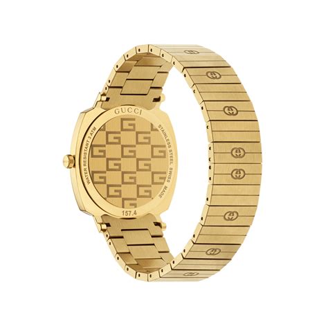 gucci grip yellow gold dischi girevoli|Gucci Grip Yellow Gold Stainless Steel Unisex Watch YA157409.